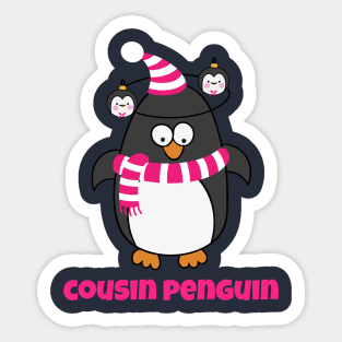 Christmas Penguin Pajama Animal Costume Cousin Penguin Shirt T-Shirt Sticker